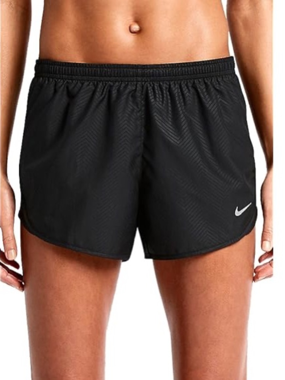 Nike Black Women's Athletic Running Shorts with White Swoosh